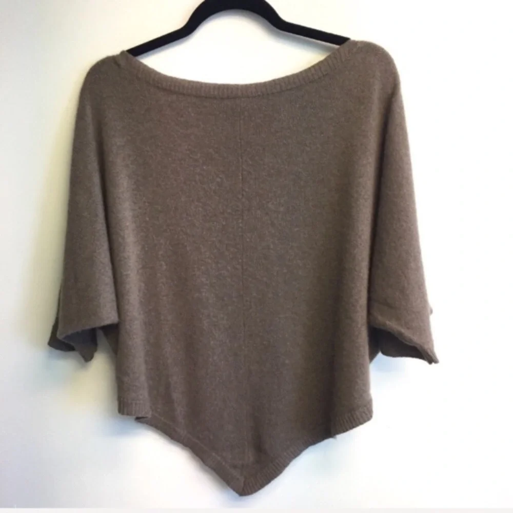 360 CASHMERE Brown Boat Neck Pullover Poncho Sweater Light Brown S - Picture 4 of 8